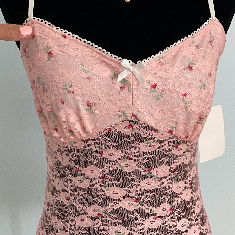 Floral Lace Pink Chemise